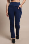 Blue Womens Tights With Pocket