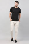 Off White Solid Slim Fit Men Lower
