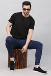 Navy Blue solid slim-fit Lower