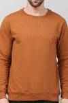 Men Orange solid sweatshirt