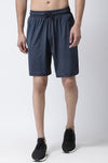 Men's Navy Blue Solid Regular Fit Sports Shorts