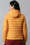 Mustard Yellow Hoodie Puffer Jacket for Women | Winter Jacket