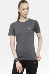 Grey Melange Basic T Shirts For Women