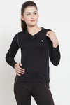 Black Full Sleeve Gym T-Shirts For Women