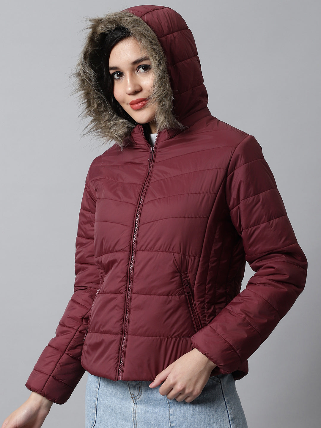 Shop Girls hooded Jacket star printed jacket peach at Woollen Wear