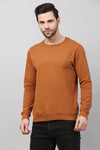 Men Orange solid sweatshirt