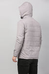 Men Grey Solid Puffer Jacket