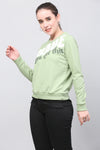 Women Pullover Trypographic Print Sweatshirt
