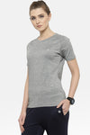 Women Grey Half Sleeve T-Shirt