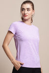Lavender Half Sleeve T Shirt For Women