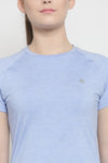 Sky Blue Basic T Shirts For Women