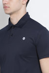 Men Basic Navy Polo Collar T Shirt