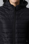 Black Hoodie Puffer Jacket for Women | Ladies Winter Jacket