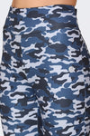 Women's Navy Blue & Black Camouflage Printed Slim-Fit Tights