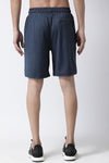Men's Navy Blue Solid Regular Fit Sports Shorts